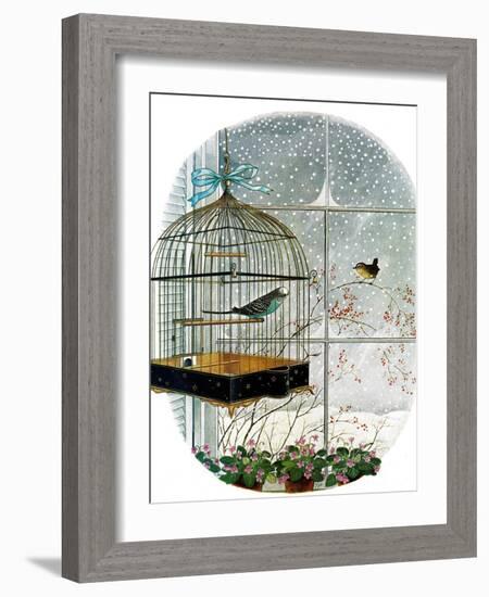 "Birdtalk," January 6, 1962-Gyo Fujikawa-Framed Giclee Print