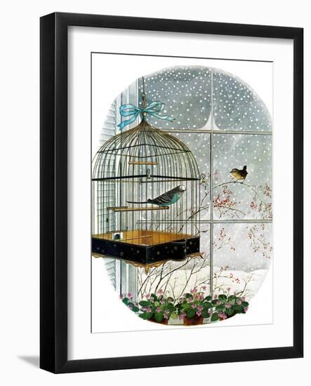 "Birdtalk," January 6, 1962-Gyo Fujikawa-Framed Giclee Print