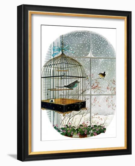 "Birdtalk," January 6, 1962-Gyo Fujikawa-Framed Giclee Print