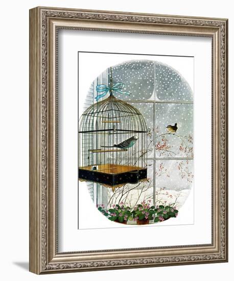 "Birdtalk," January 6, 1962-Gyo Fujikawa-Framed Giclee Print