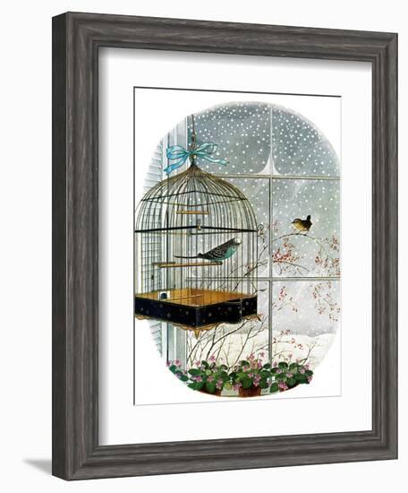 "Birdtalk," January 6, 1962-Gyo Fujikawa-Framed Giclee Print