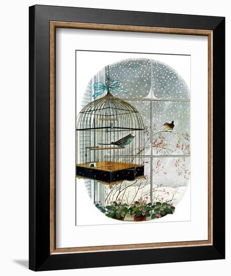 "Birdtalk," January 6, 1962-Gyo Fujikawa-Framed Giclee Print