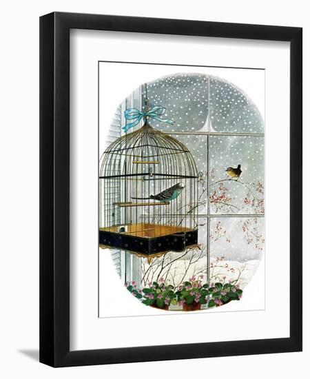 "Birdtalk," January 6, 1962-Gyo Fujikawa-Framed Giclee Print