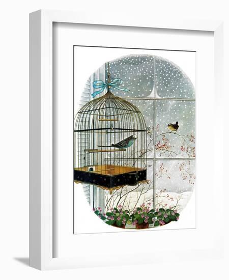 "Birdtalk," January 6, 1962-Gyo Fujikawa-Framed Giclee Print