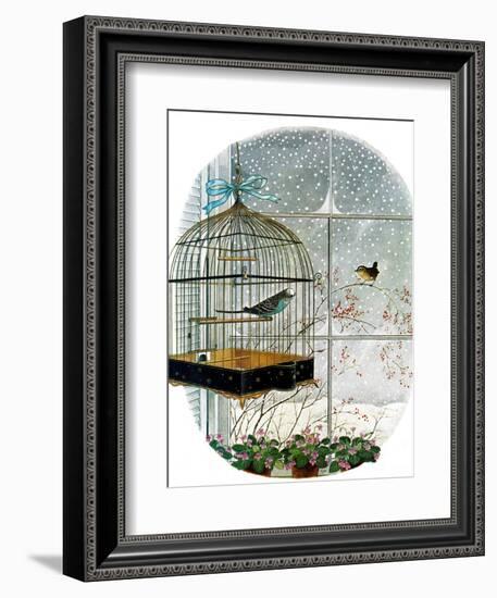 "Birdtalk," January 6, 1962-Gyo Fujikawa-Framed Giclee Print