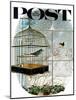 "Birdtalk," Saturday Evening Post Cover, January 6, 1962-Gyo Fujikawa-Mounted Giclee Print