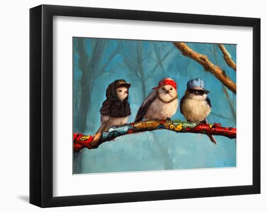 Birdz In Da Hood-Lucia Heffernan-Framed Art Print