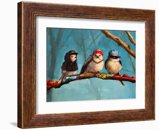 Birdz In Da Hood-Lucia Heffernan-Framed Art Print