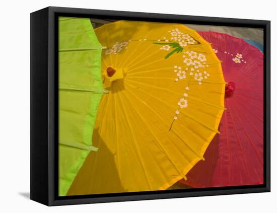 Birghtly Colored Parasols, Bulguksa Temple, Gyeongju, South Korea-Ellen Clark-Framed Premier Image Canvas