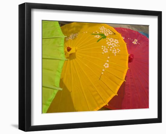 Birghtly Colored Parasols, Bulguksa Temple, Gyeongju, South Korea-Ellen Clark-Framed Photographic Print