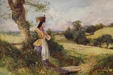 'The Milkmaid', 1860, (c1915)-Birket Foster-Framed Giclee Print