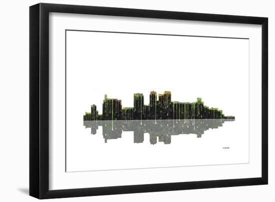 Birmingham Alabama Skyline BW 1-Marlene Watson-Framed Giclee Print