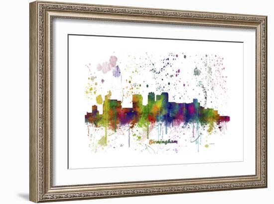 Birmingham Alabama Skyline MCLR 1-Marlene Watson-Framed Giclee Print