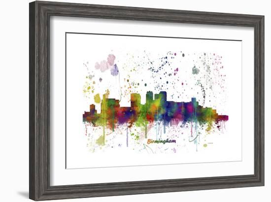 Birmingham Alabama Skyline MCLR 1-Marlene Watson-Framed Giclee Print