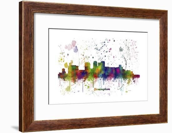 Birmingham Alabama Skyline MCLR 1-Marlene Watson-Framed Giclee Print