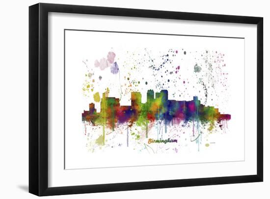 Birmingham Alabama Skyline MCLR 1-Marlene Watson-Framed Giclee Print