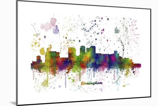 Birmingham Alabama Skyline MCLR 1-Marlene Watson-Mounted Giclee Print