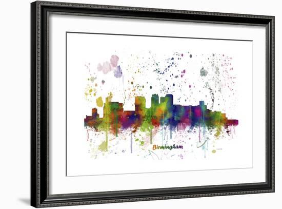 Birmingham Alabama Skyline MCLR 1-Marlene Watson-Framed Giclee Print