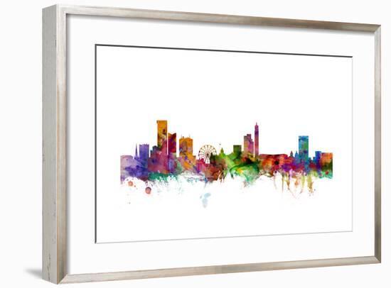 Birmingham England Skyline-Michael Tompsett-Framed Art Print