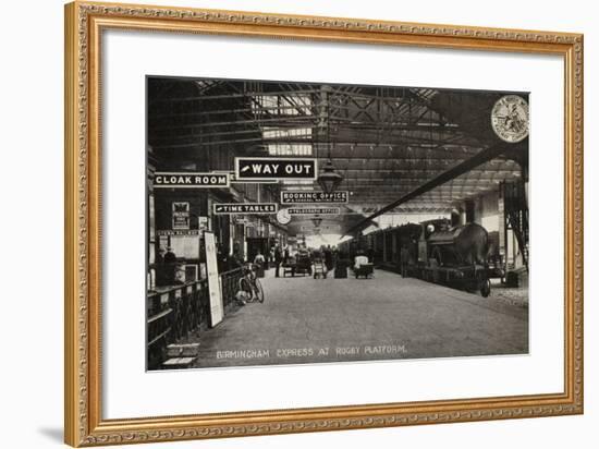 Birmingham Express at Rugby Platform-null-Framed Photographic Print