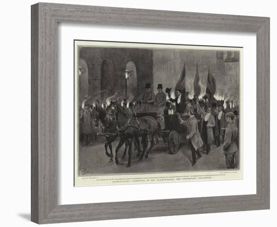 Birmingham's Farewell to Mr Chamberlain, the Torchlight Procession-Frank Dadd-Framed Giclee Print