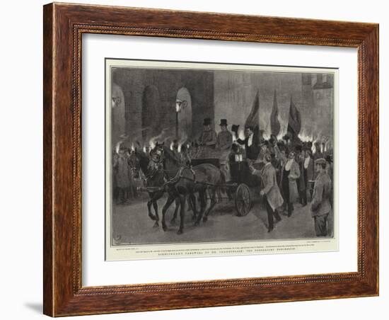 Birmingham's Farewell to Mr Chamberlain, the Torchlight Procession-Frank Dadd-Framed Giclee Print