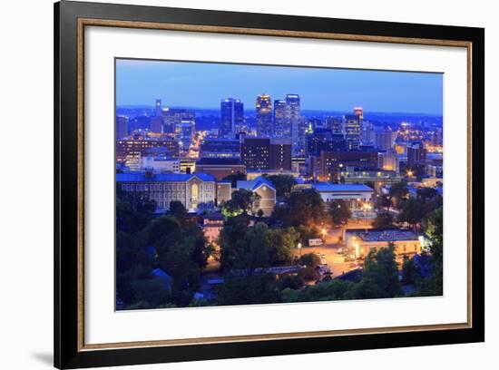 Birmingham Skyline at Twilight, Birmingham, Alabama, United States of America, North America-Richard Cummins-Framed Photographic Print