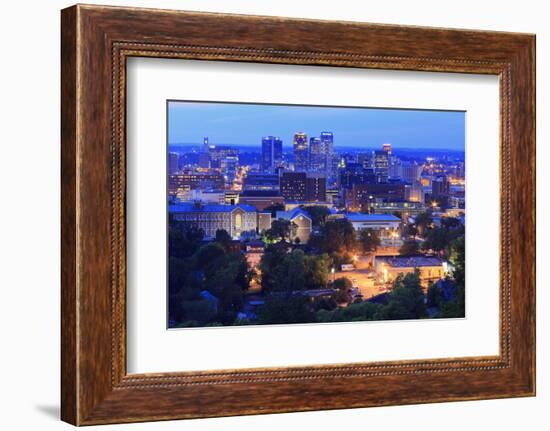 Birmingham Skyline at Twilight, Birmingham, Alabama, United States of America, North America-Richard Cummins-Framed Photographic Print