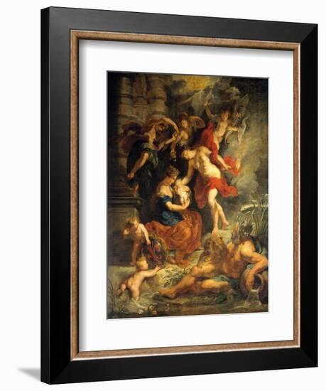 Birth of Marie De Medicis-Peter Paul Rubens-Framed Giclee Print