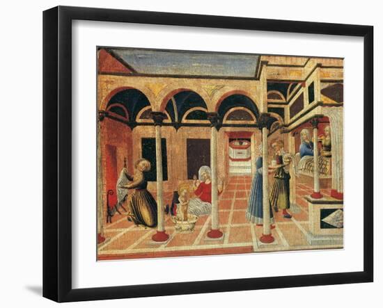 Birth of Saint Nicolas of Bari, 1430S-Pietro di Giovanni d'Ambrogio-Framed Giclee Print