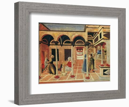 Birth of Saint Nicolas of Bari, 1430S-Pietro di Giovanni d'Ambrogio-Framed Giclee Print