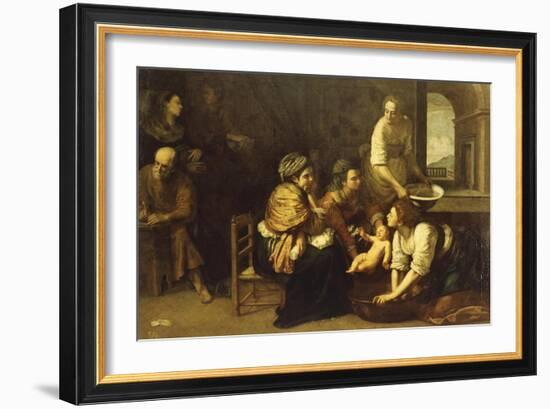 Birth of St. John the Baptist, 1633-1635-Artemisia Gentileschi-Framed Giclee Print