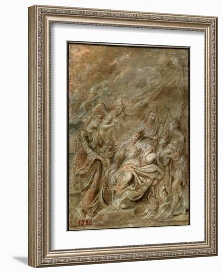 'Birth of the Dauphin, Louis XIII', 1622-Peter Paul Rubens-Framed Giclee Print