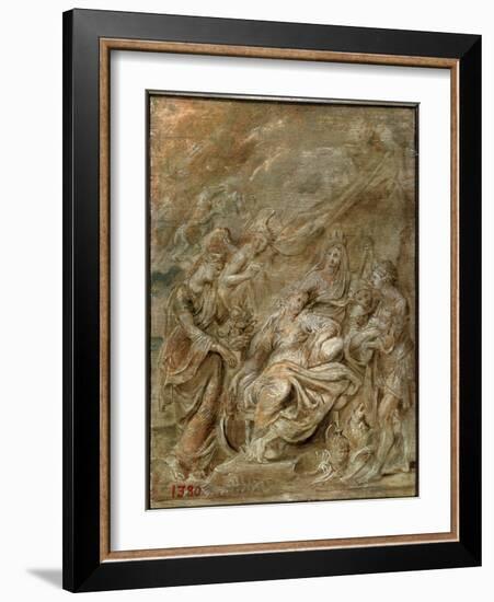 'Birth of the Dauphin, Louis XIII', 1622-Peter Paul Rubens-Framed Giclee Print