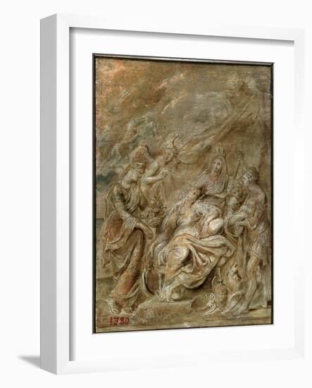 'Birth of the Dauphin, Louis XIII', 1622-Peter Paul Rubens-Framed Giclee Print