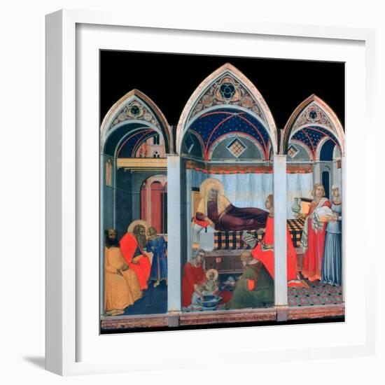 'Birth of the Virgin', 1342. Artist: Pietro Lorenzetti-Pietro Lorenzetti-Framed Giclee Print