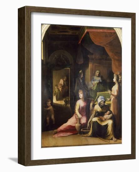 Birth of the Virgin, 1486-1551-Domenico Beccafumi-Framed Giclee Print