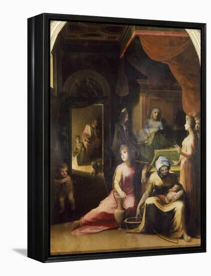 Birth of the Virgin, 1486-1551-Domenico Beccafumi-Framed Premier Image Canvas