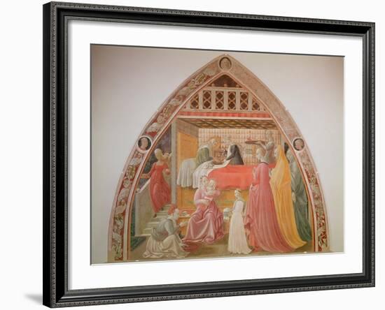 Birth of the Virgin, Cycle of the Lives of the Virgin and St. Stephen, Cappella Dell'Assunta-Paolo Uccello-Framed Giclee Print