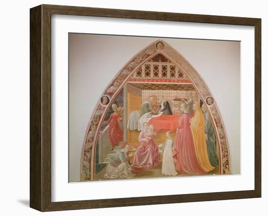 Birth of the Virgin, Cycle of the Lives of the Virgin and St. Stephen, Cappella Dell'Assunta-Paolo Uccello-Framed Giclee Print