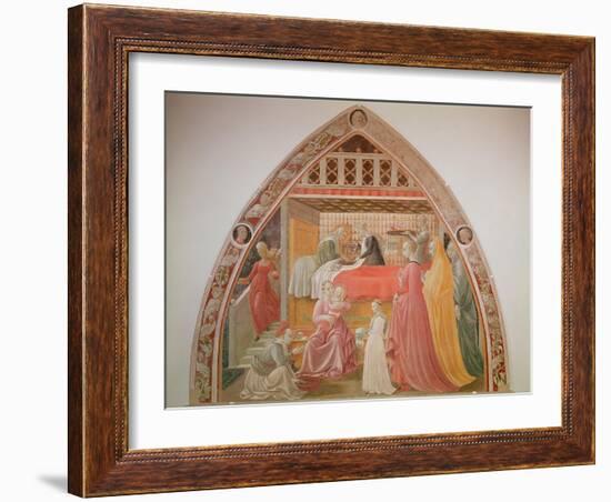 Birth of the Virgin, Cycle of the Lives of the Virgin and St. Stephen, Cappella Dell'Assunta-Paolo Uccello-Framed Giclee Print