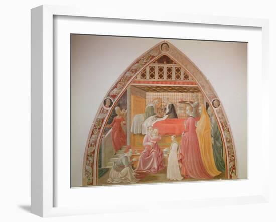 Birth of the Virgin, Cycle of the Lives of the Virgin and St. Stephen, Cappella Dell'Assunta-Paolo Uccello-Framed Giclee Print