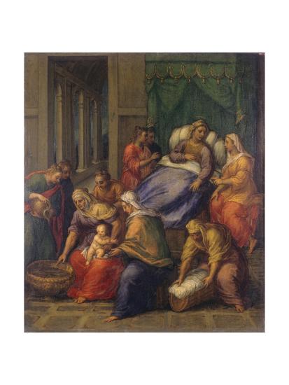 Birth Of The Virgin Mary Nascita Di Maria Vergine Giclee Print Sebastiano Filippi Bastianino Art Com