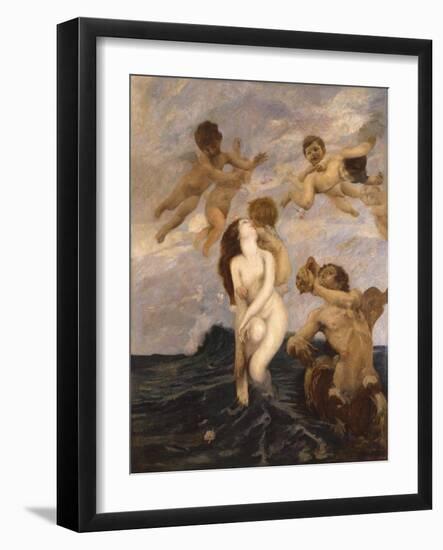 Birth of Venus (Venus Emerges from Waves)-Ettore Tito-Framed Art Print