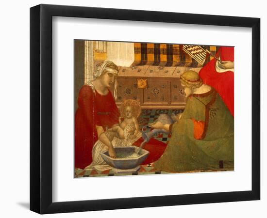 Birth of Virgin, Detail from Triptych of Nativity of Virgin-Pietro Lorenzetti-Framed Giclee Print