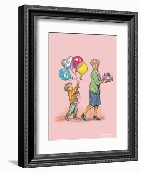 Birthday Balloons - Alfie Illustrated Print-Shirley Hughes-Framed Art Print