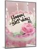 Birthday Cake With Lit Candles-Tom Grill-Mounted Photographic Print