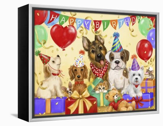 Birthday dogs-MAKIKO-Framed Premier Image Canvas