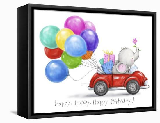 Birthday Elephant-MAKIKO-Framed Premier Image Canvas