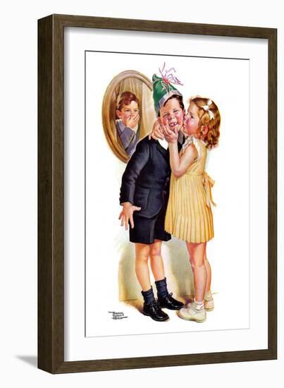 "Birthday Kiss,"March 5, 1938-Frances Tipton Hunter-Framed Giclee Print